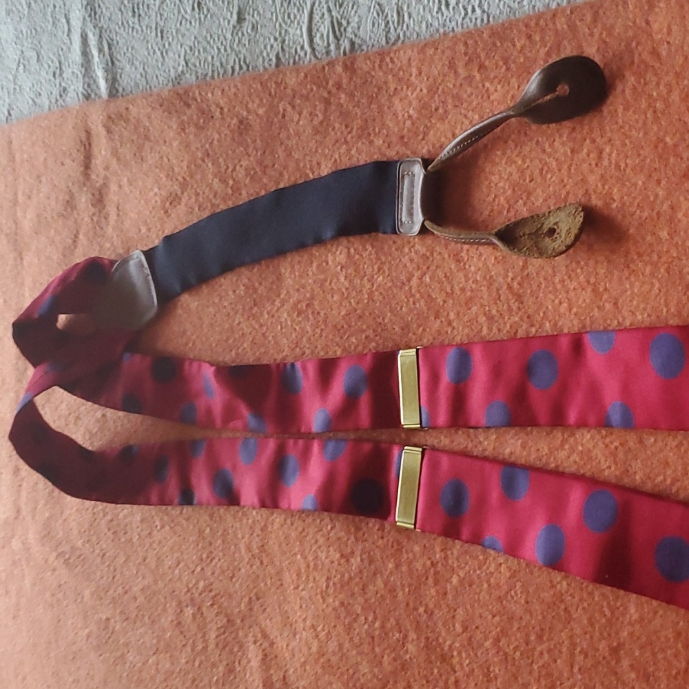 Suspenders,burgundy and navy blue